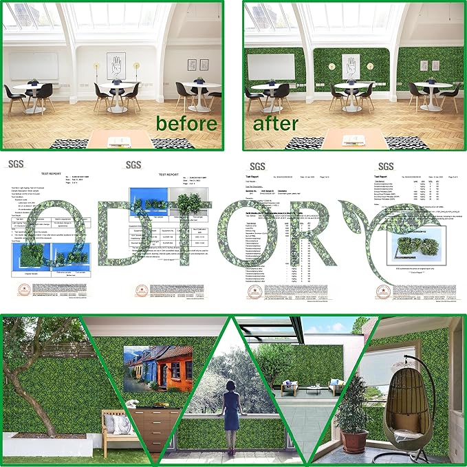 Artificial Boxwood Roll Panels:40 X 120 in(33.5 sqft) UV-Anti Artificial Ivy Privacy Fence Wall Screen for Indoor Outdoor Green Grass Wall Decor & Ivy Fence Covering Privacy