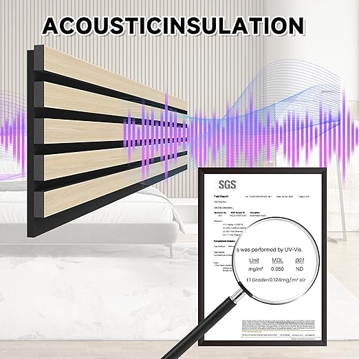2 Pack Wood Slat Wall Wood Paneling,95 x 8 in Soundpoof Wooden Engineered Wooden Slat Wall Panels,Stylish Acoustic Wall Panels for Interior Walls Decor with Felt Backing,Natural