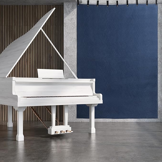 MABOZOO Studio Sound Blanket, 96x80 Large Soundproof Blanket with Grommets, Heavy Duty Sound Dampening Noise Reducing Divider for Workshop, Basement, Laundry, Acoustic (Black)