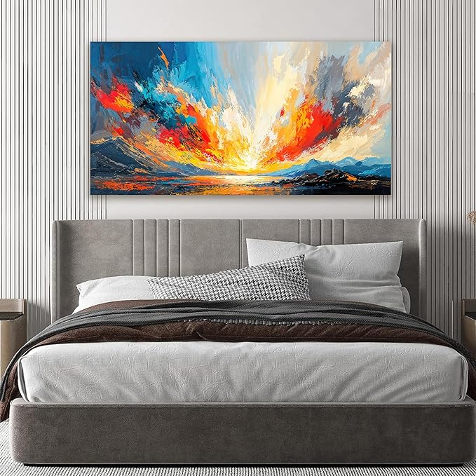 Canvas Wall Art Decor Wall Pictures for Living Room Canvas Art Wall Decor Coastal Landscape Wall Art Decorations Artwork for Walls Modern Colorful Wall Art Prints Bedroom Office Wall Art Decor 20" X 40"