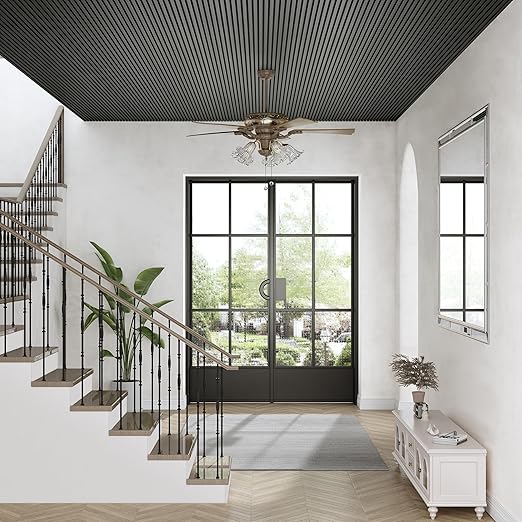 Casaphoria Acoustic Wall Panels, 2 PCS 47.2"x23.6", Wood Slat Wall Panels for Home Office & Accent Walls, Black