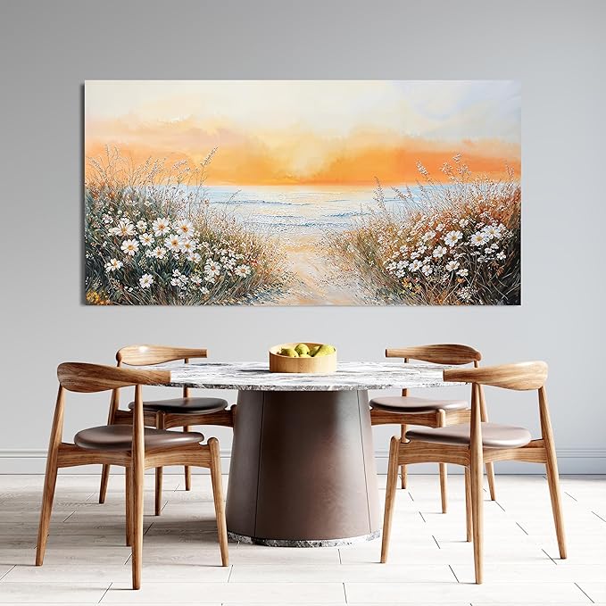 Canvas Oversized Wall Art Decor Wall Pictures for Living Room Artwork for Walls Large Coastal Beach Wall Art Prints Canvas Art Wall Decor Vintage Landscape Wall Art Bedroom Home Wall Art Decor 29" X 58"