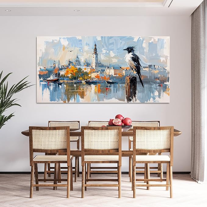 Canvas Wall Art Decor Large Wall Art Pictures for Living Room Art Work for Wall Decor Oversized Modern Landscape Wall Art Prints Artwork for Walls Bird Wall Decorations Bedroom Home Wall Art Decor 29"X58"