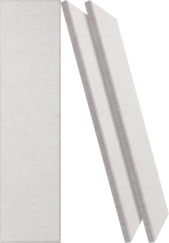 BUBOS 2 PCS Acoustic Panels,47.2''x11.8'' Fabric Soundproof Wall Panels,Self-adhesive Sound Absorbing Panels for Studios, Office, Home Theater, Fabric-Clad-N Linen