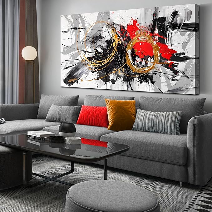 CIRABKY Black and White Wall Art Large Abstract Art Wall Decor Living Room Wall Art Bedroom Office Artwork Pictures Size 29" x 59"