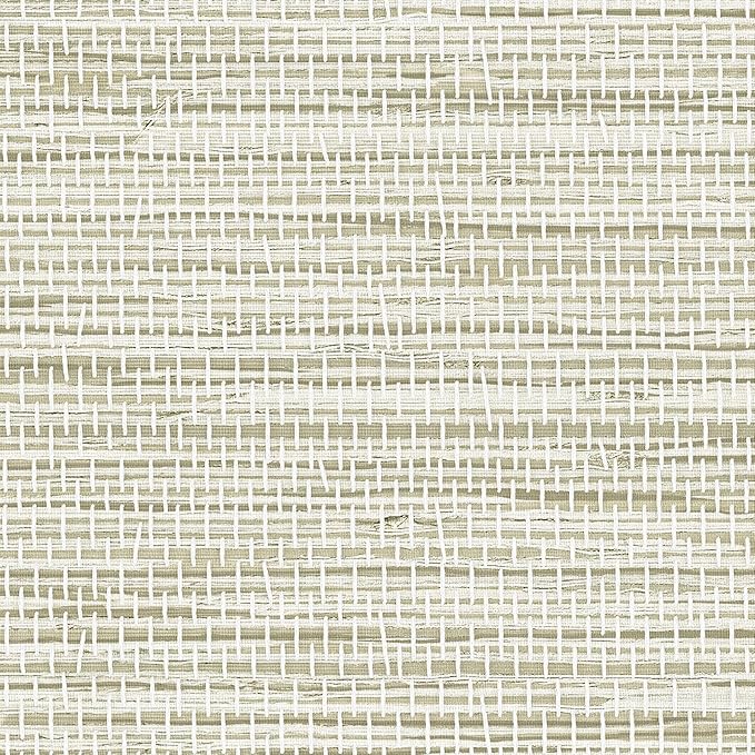 JiffDiff Grasscloth Wallpaper Peel and Stick Cream Grassweave Peel & Stick Wallpaper Textured Wallpaper Contact Paper 17.3"x118"