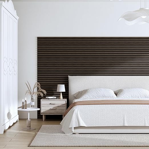 Casaphoria Acoustic Wall Panels, 4 PCS 23.6"x23.6", 3D Soundproof Wall Panels, Wood Slat Wall Panels for Home Office & Accent Walls, Walnut