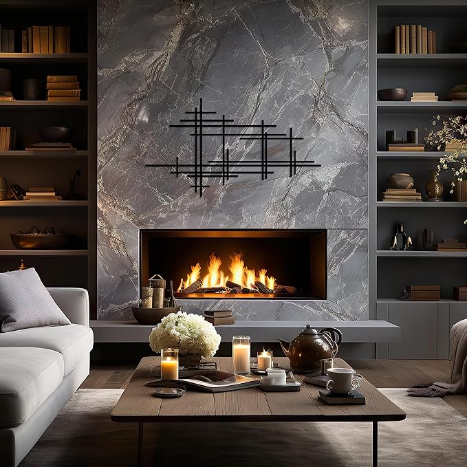 Modern Abstract Metal Wall Art, Mid Century Wall Decor, Luxury Style Decorations, Modern Minimalist Wall Sculpture, Metal Line Art for Home, Geometric Artwork, Large Above Bed Decor, Housewarming Gift