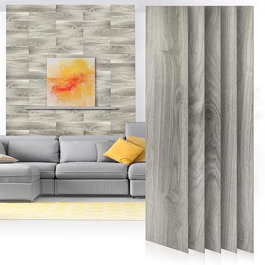 Accent Wall Planks, Peel and Stick, Accent Wall in a Box, Strong Adhesive, Light Weight, Removable, Easy DIY Install, Beautiful Accent Wall, Wainscot, Backsplash (Hazy Gray)