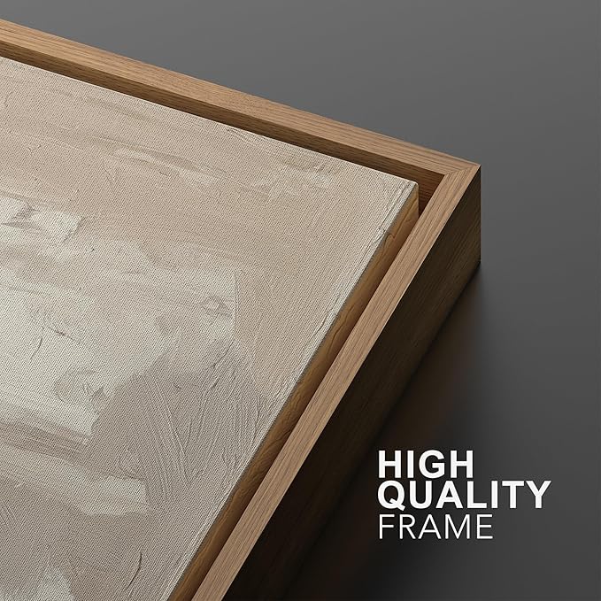 MUDECOR Framed Wall Art Print Set Neutral Abstract Modern Minimalist in Beige and Cream Tones Illustrations Modern Art Boho Decorative Colorful for Living Room, Bedroom, Office - 24"x36"x3 Natural