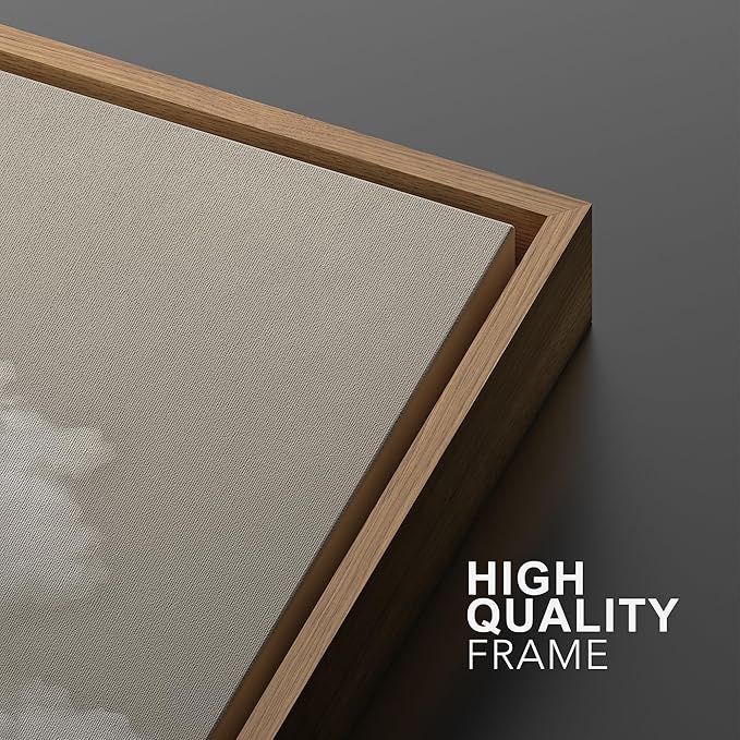 MUDECOR Framed Wall Art Print Set Serene Sky Filled with Fluffy Clouds Illustrations Modern Art Decorative Colorful Chic for Living Room, Bedroom, Office - 16"x24"x3 Natural