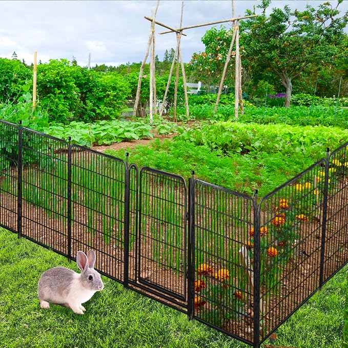 40in(H) Fence for Garden, 14 Panels No-Door 31.2 Ft(L) Barrier, Outdoor Garden Protection for Dogs, Indoor Fences Without Gate, Flower Bed Fencing, Rabbit Fences, Dog Fence Outdoor for Yard