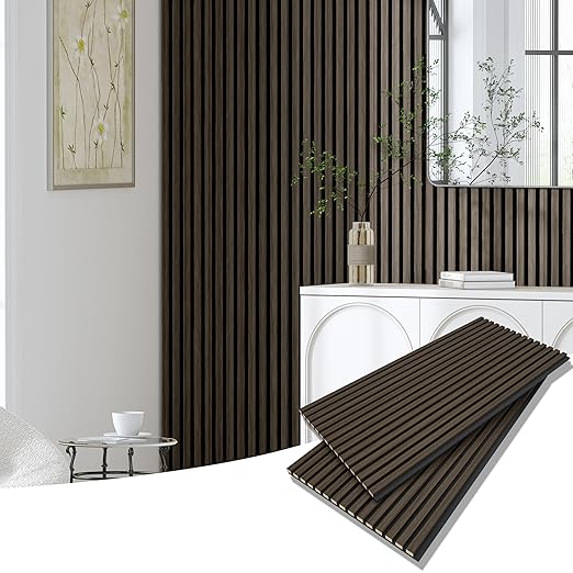 Casaphoria Acoustic Wall Panels, 2 PCS 47.2"x23.6", 3D Soundproof Wall Panels, Wood Slat Wall Panels for Home Office & Accent Walls, Walnut