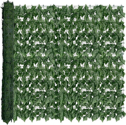 Artificial Ivy Privacy Screen: 48x120 in,UV Protection Ivy Vine Leaves Hedge Fence Panel Backdrop for Patio, Balcony, Garden, Backyard Indoor and Outdoor Green Decor