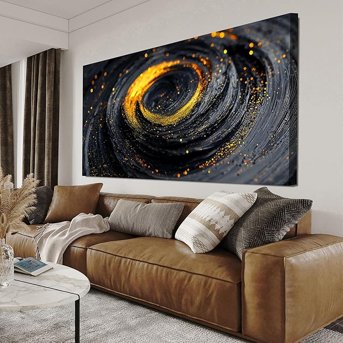 Abstract Wall Art Decor Wall Art Pictures for Living Room Abstract Canvas Art Wall Decor Large Black Gold Wall Art Prints Minimalist Oversized Modern Wall Art Artwork for Walls Office Home Decor 29" X 58"