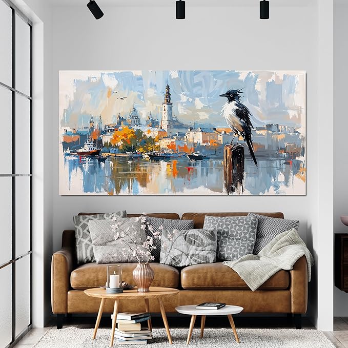KUPTEU Canvas Wall Art Decor Wall Art Pictures for Living Room Art Work for Wall Decor Modern Landscape Wall Art Prints Artwork for Walls Bird Wall Decorations Bedroom Home Wall Art Decor 20" X 40"