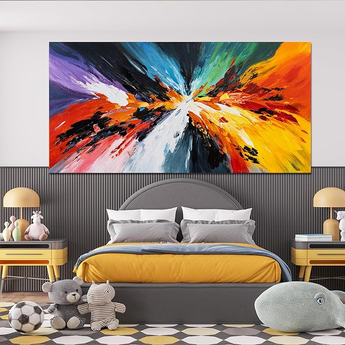 Canvas Wall Art Decor Large Wall Art Pictures For Living Room Black and White Wall Art Decor Canvas Abstract Art Work Colorful Abstract Wall Art Prints For Bedroom Office Kitchen Wall Decor 29" x 58"