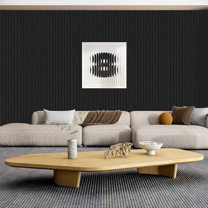 10 Pack Large Acoustic Panels,48 x 24 x 0.4 Inch Sound Proof Foam Panels for Walls，Premium Noise Dampening Panels,Sound Panels for Media Room, Office and Studio,Black