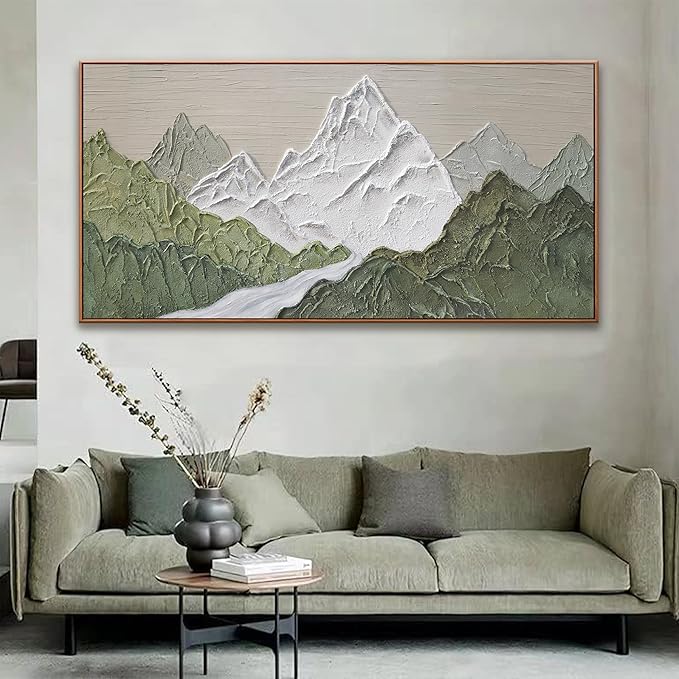 Large Abstract Wall Art For Living Room Canvas Art Wall Decor Bedroom Office Decor Abstract Mountain Forest Landscapes Green Wall Art Painting Abstract Art Prints 29×58 In With Framed