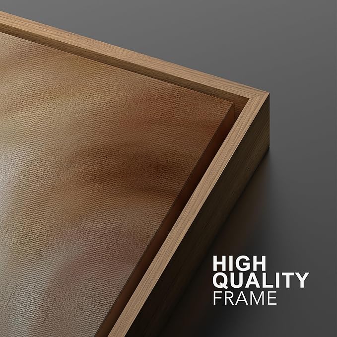 MUDECOR Framed Canvas Print Wall Art Abstract Neutral Brown and Beige Fluid Illustrations Realism Decorative for Living Room, Bedroom, Office - 24"x36"x3 Natural