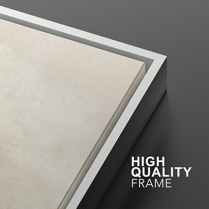 MUDECOR Framed Wall Art Print Set Neutral Cloudscape Soft Beige Abstract Sky Illustrations Modern Art Boho Decorative Colorful Chic for Living Room, Bedroom, Office - 16"x24"x3 White