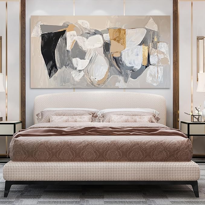 Abstract Canvas Wall Art Decor Gray Gold Modern Abstract Graffiti Art Pictures Black Wall Decorations for Living Room Canvas Art Poster Print Wall Pictures for Bedroom Office Decor 20" X 40"