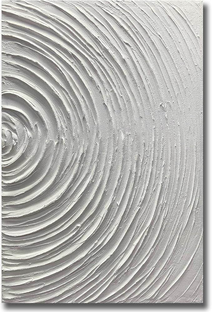 ART8YUQI Paintings - Contemporary Abstract Art Oil Painting On Canvas Texture 3D White painting Handmade Artwork Picture Canvas Wall Art Modern Home Decor living room Ready to Hang 24x36inch