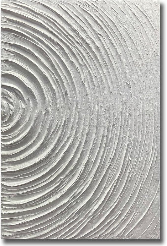 ART8YUQI Paintings - Contemporary Abstract Art Oil Painting On Canvas Texture 3D White painting Handmade Artwork Picture Canvas Wall Art Modern Home Decor living room Ready to Hang 24x36inch