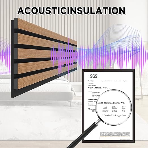 4 Pack Wood Slat Wall Wood Paneling,95 x 8 in Soundpoof Wooden Engineered Wooden Slat Wall Panels,Stylish Acoustic Wall Panels for Interior Walls Decor with Felt Backing,Light Brown