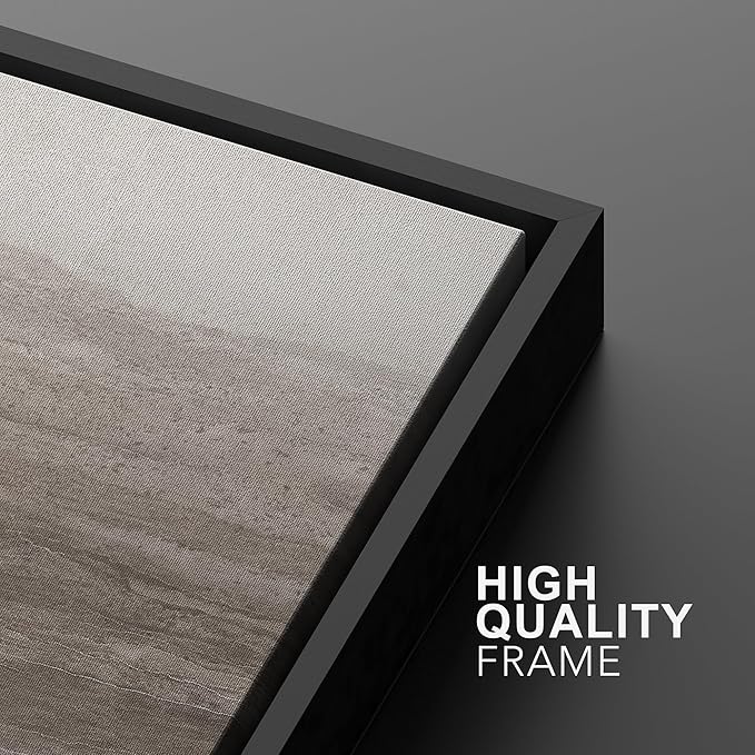 MUDECOR Framed Wall Art Print Set Neutral Textured Seascapes Subtle Tones Illustrations Modern Art Boho Decorative Colorful Chic for Living Room, Bedroom, Office - 16"x24"x3 Black