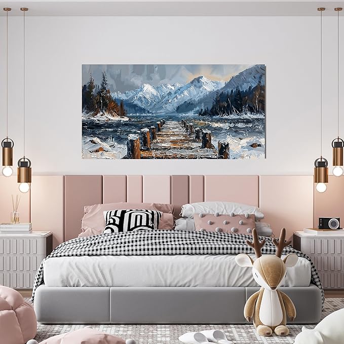 Canvas Wall Art Decor Wall Art Pictures for Living Room Canvas Art Wall Decor Nature Landscape Wall Art Prints Artwork For Walls Modern Coastal Wall Art Decorations Home Ofiice Kitchen Decor 20" X 40"