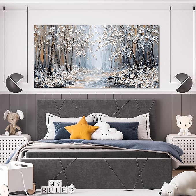 Large Canvas Wall Art Decor Wall Art Pictures for Living Room Art Work for Wall Decor Artwork for Walls Landscape Forest Wall Art Prints Modern Flowers Wall Art Decorations Home Office Decor 24"X48"