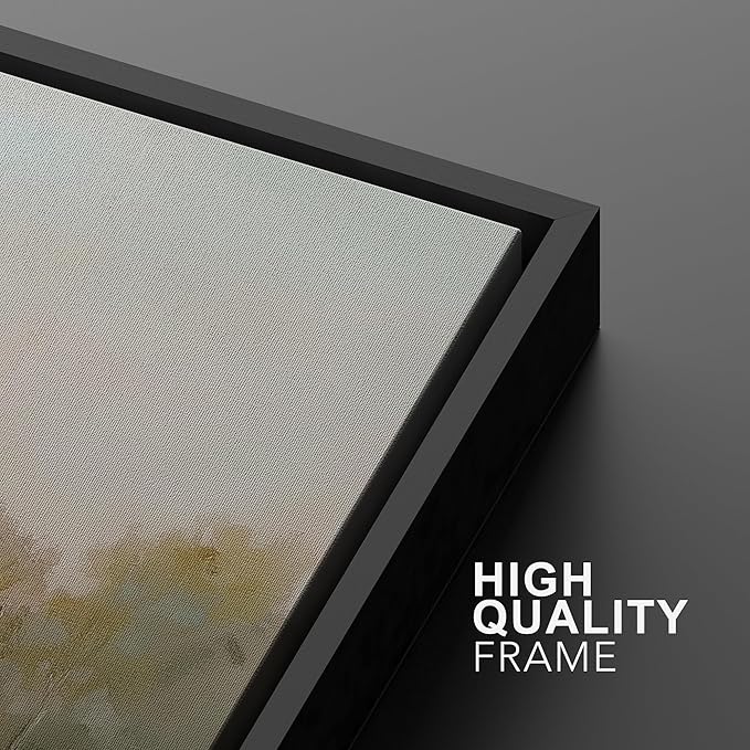 MUDECOR Framed Wall Art Print Set Soft Pastel Landscape Serene Waters and Reflections Illustrations Modern Art Boho Decorative Colorful Chic for Living Room, Bedroom, Office - 16"x24"x3 Black