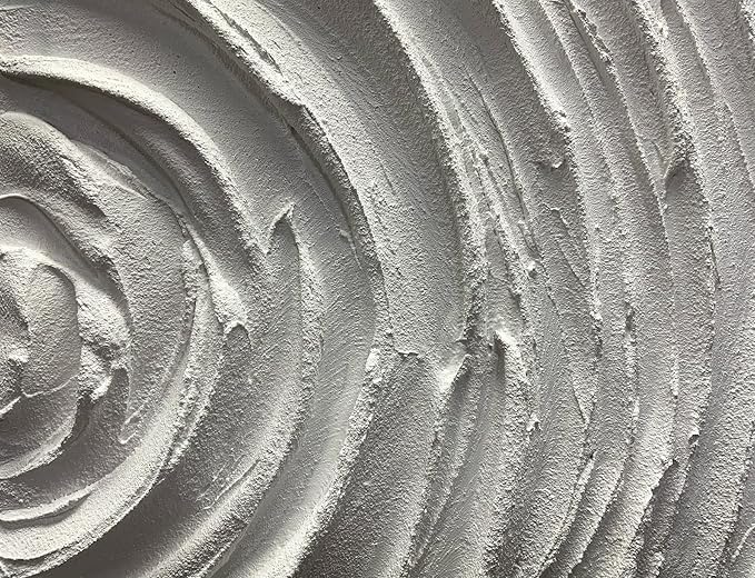 ART8YUQI Paintings - Contemporary Abstract Art Oil Painting On Canvas Texture 3D White painting Handmade Artwork Picture Canvas Wall Art Modern Home Decor living room Ready to Hang 24x36inch