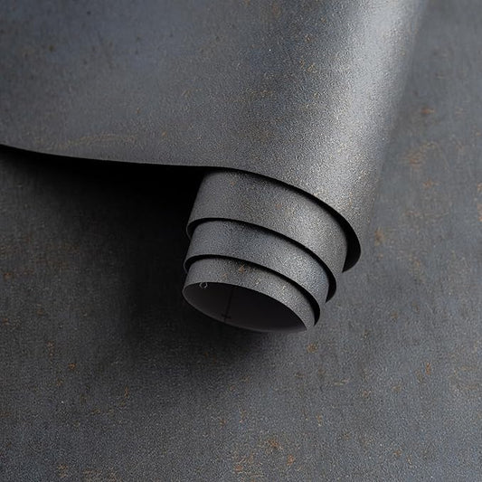 32"×354" Extra Wide Thick Blue Grey Black Concrete Wallpaper Peel and Stick 3D Vinyl Textured Faux Concrete Contact Paper Gray Waterproof Cement Wall Sticker for Bedroom Bathroom Living Room