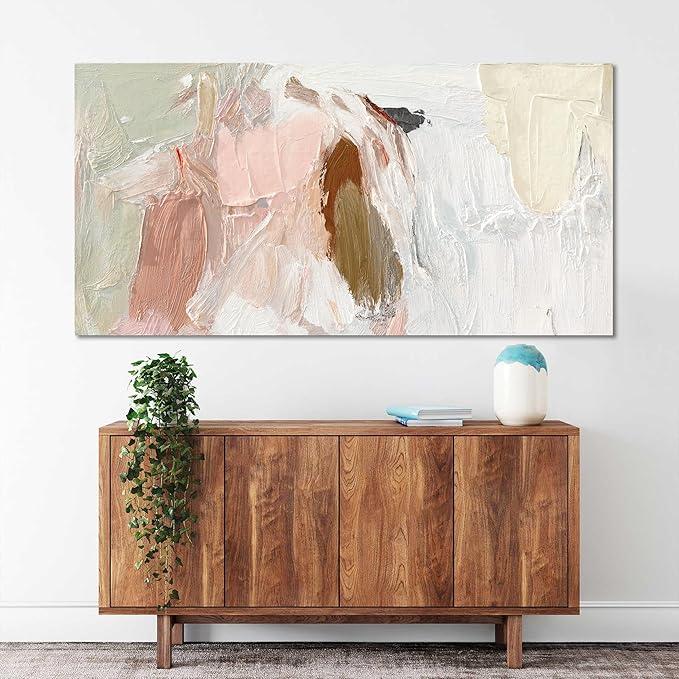 Canvas Wall Art Decor Oversized Wall Art Pictures For Living Room Pink and White Wall Art Decor Abstract Wall Art Prints Abstract Art Work Wall Decor For Walls Home Office Wall Decoration 35"X70"