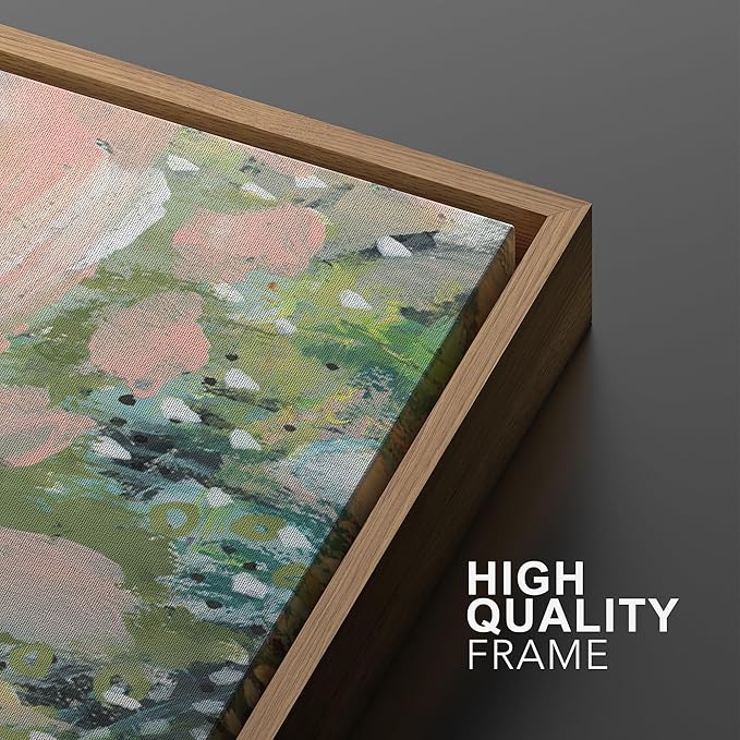 MUDECOR Framed Wall Art Print Set Vibrant Textured Abstract Multi-Colored Illustrations Modern Art Boho Decorative Colorful Chic for Living Room, Bedroom, Office - 16"x24"x3 Natural