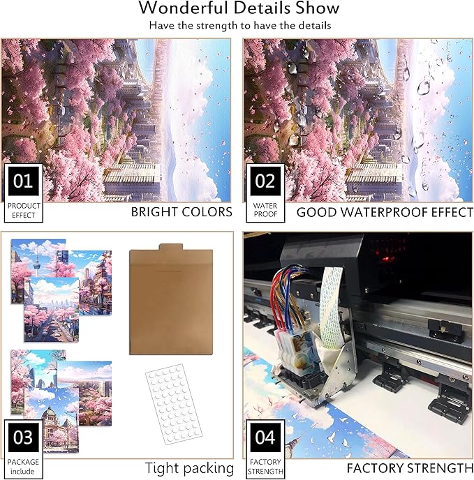 Luodroduo Japanese Wall Art Set of 6 Japan Rural Architecture Abstract Scenery Illustration Wall Decor Countryside Streets Canvas Art Poster for Living Room Bedroom Wall Art (E, 8"x10" UNFRAMED)