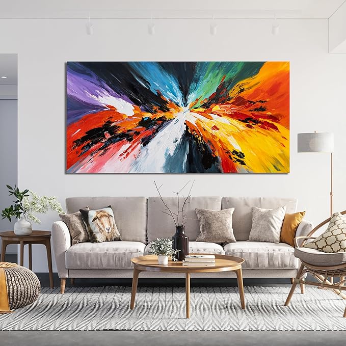Canvas Wall Art Decor Modern Wall Art Pictures For Living Room Black and White Wall Art Decor Canvas Abstract Art Work Colorful Abstract Wall Art Prints For Bedroom Office Home Wall Decor 24" x 48"