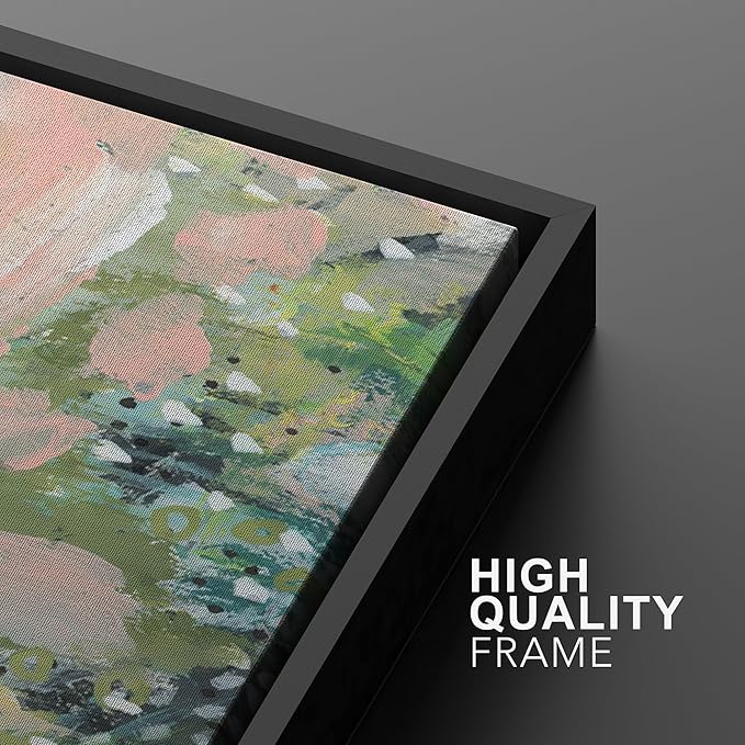 MUDECOR Framed Wall Art Print Set Vibrant Textured Abstract Multi-Colored Illustrations Modern Art Boho Decorative Colorful Chic for Living Room, Bedroom, Office - 16"x24"x3 Black