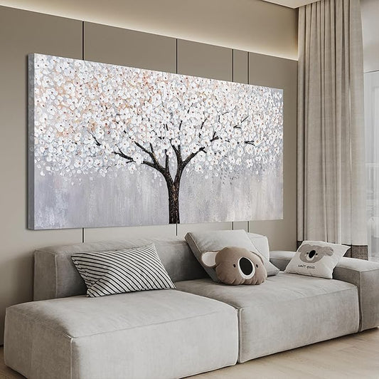 Canvas Wall Art Decor Artwork for Walls Tree of Life Wall Art for Living Room Vintage Black and White Wall Art Decor Tree Flower Wall Art Decorations Prints for Room Home Office Wall Decor 20"X40"