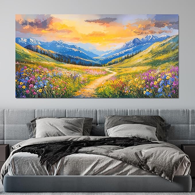 Canvas Wall Art Decor Oversized Wall Art for Living Room Large Landscape Wall Art Prints Canvas Art Wall Deecor Nature Botanical Wall Art Decor Sunset Artwork for Walls Home Office Decor 29" X 58"