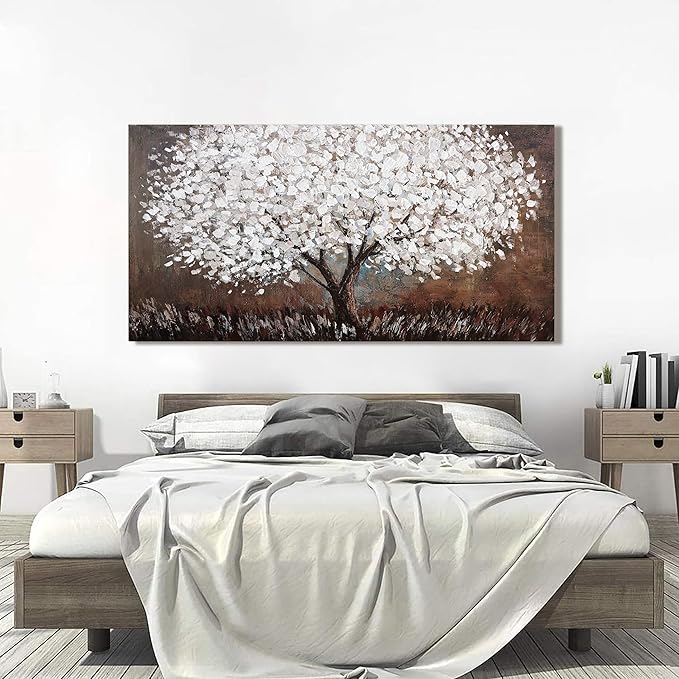 Canvas Wall Art Decor Artwork for Walls Large Black and White Wall Art Decor for Living Room Tree of Life Wall Art Vintage Tree Flower Wall Decor Art Paintings for Room Home Office Wall Decor 29"X58"