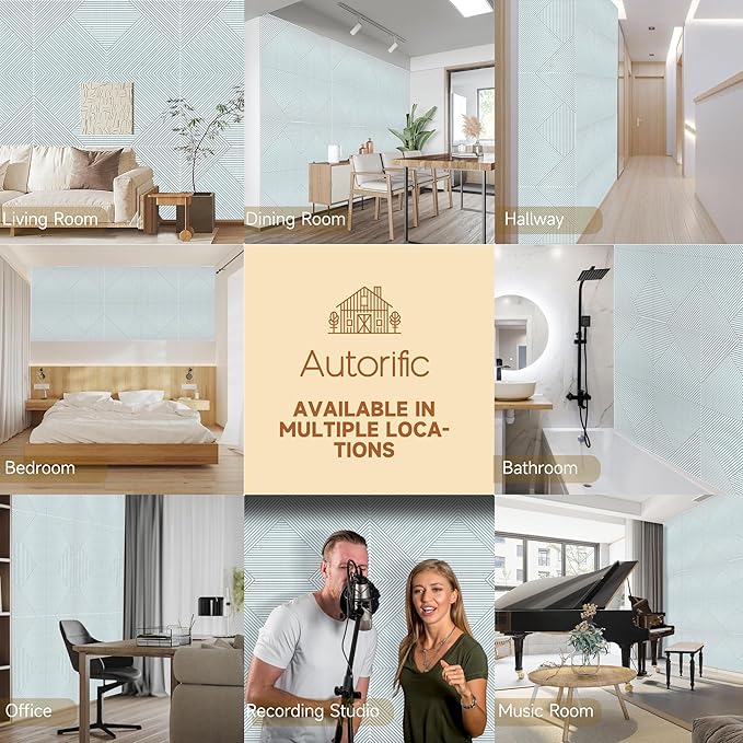 Acoustic Panels for Wall and Ceiling - 6 Pack 2'x2'x0.4",Self-Adhesive 3D Decorative Wall Panels,White