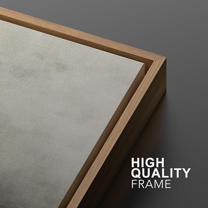 MUDECOR Framed Canvas Print Wall Art Set Abstract Landscape Nature Wilderness Illustration Modern Art Decorative Realism Rustic Vintage for Bedroom - 16"x24"x3 Natural