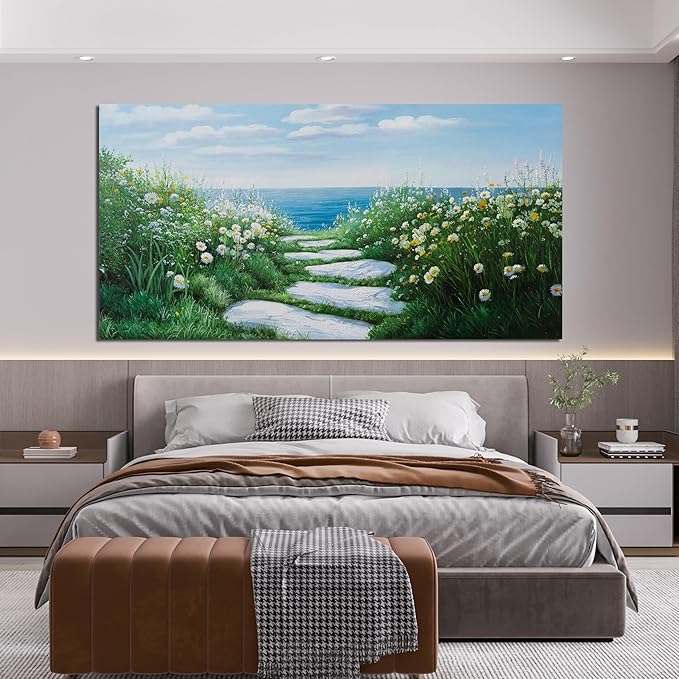 Canvas Wall Art Decor Large Wall Art Pictures for Living Room Canvas Art Wall Decor Nature Landscape Wall Art Decor Modern Coastal Wall Art Prints Artwork for Walls Bedroom Office Wall Decor 29"X58"