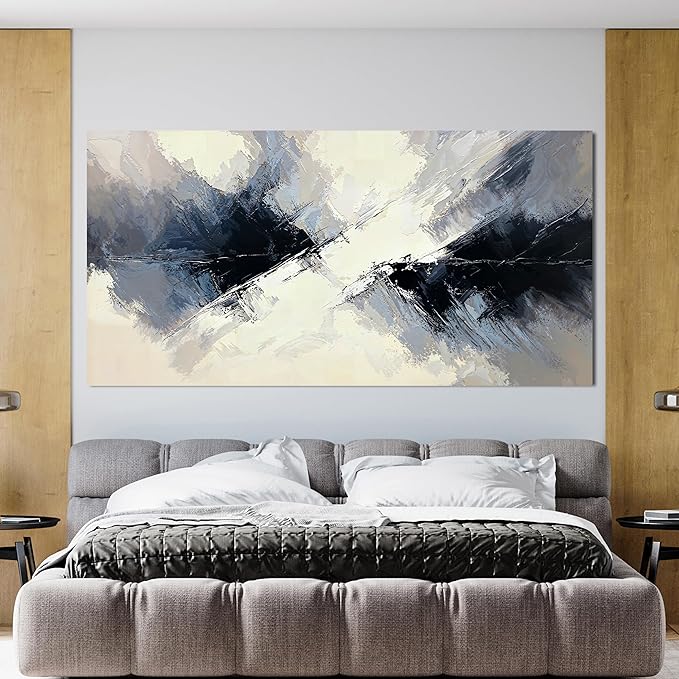 Large Canvas Wall Art Decor Abstract Canvas Art Wall Decor Large Black and White Abstract Wall Art Wall Art Pictures for Living Room Modern Minimalist Wall Art Prints Bedroom Office Decor 29" X 58"