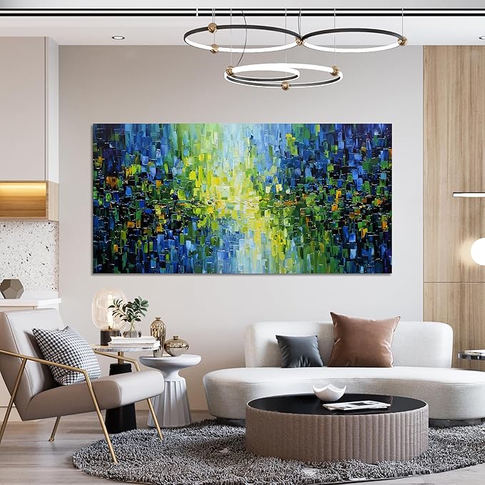 Abstract Canvas Art Wall Decor Wall Pictures For Living Room Canvas Wall Art Decor Green Abstract Wall Art Prints Modern Blue Wall Art Decor Art Work for Walls Bedroom Office Kitchen Decor 20" X 40"