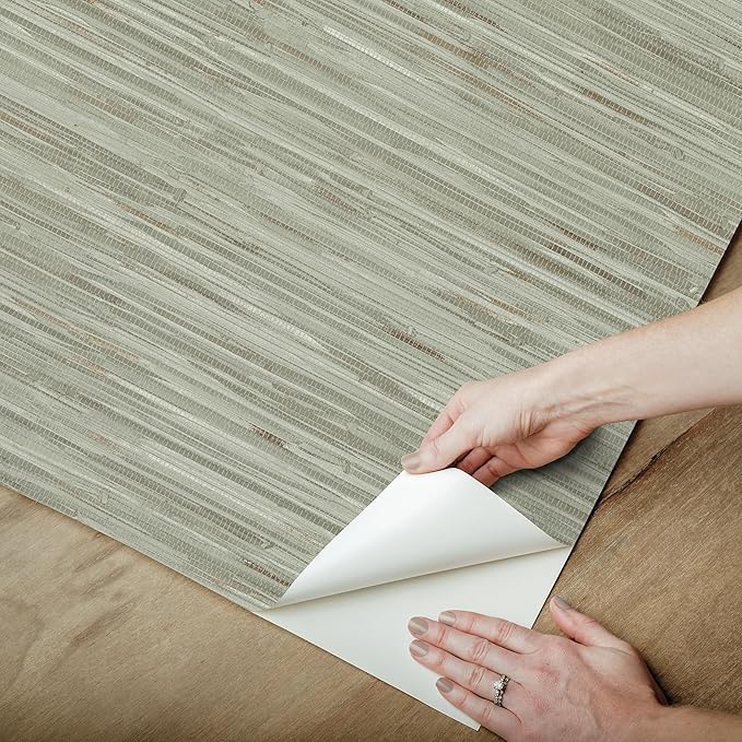 NuWallpaper Green Grassweave Peel and Stick Wallpaper, NUS4993