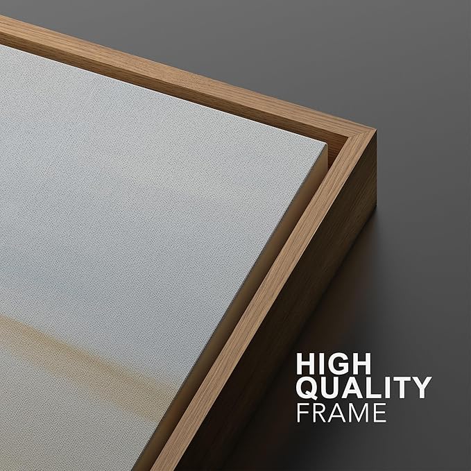 MUDECOR Framed Wall Art Print Set Minimalist Coastal Horizon in Soft Blue and Sand Colors Illustrations Modern Art Boho Decorative Chic for Living Room, Bedroom, Office - 24"x36"x3 Natural